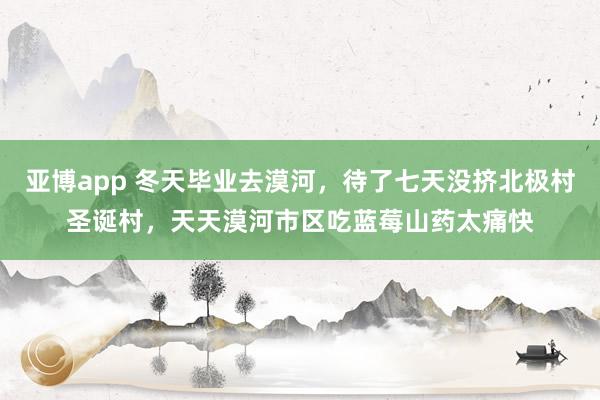 亚博app 冬天毕业去漠河，待了七天没挤北极村圣诞村，天天漠河市区吃蓝莓山药太痛快