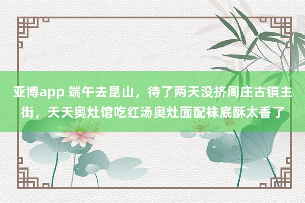 亚博app 端午去昆山，待了两天没挤周庄古镇主街，天天奥灶馆吃红汤奥灶面配袜底酥太香了