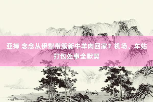 亚搏 念念从伊犁带簇新牛羊肉回家？机场、车站打包处事全默契