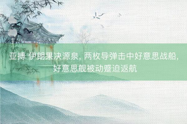 亚搏 伊朗果决源泉, 两枚导弹击中好意思战船, 好意思舰被动蹙迫返航