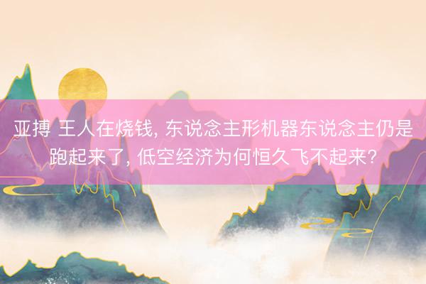 亚搏 王人在烧钱， 东说念主形机器东说念主仍是跑起来了， 低空经济为何恒久飞不起来?