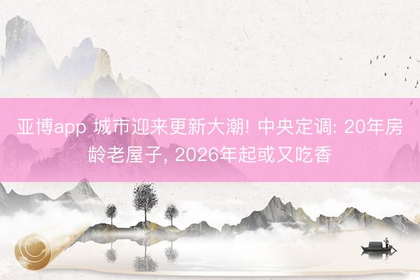 亚博app 城市迎来更新大潮! 中央定调: 20年房龄老屋子, 2026年起或又吃香